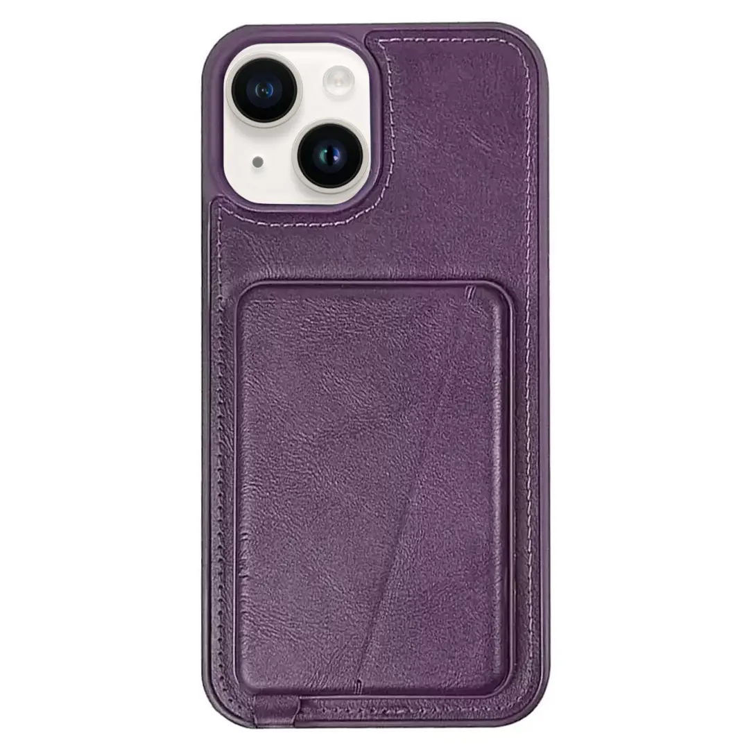 iPhone 15 Plus/iPhone 14 Plus Modern Hidden Card Holder Case Purple